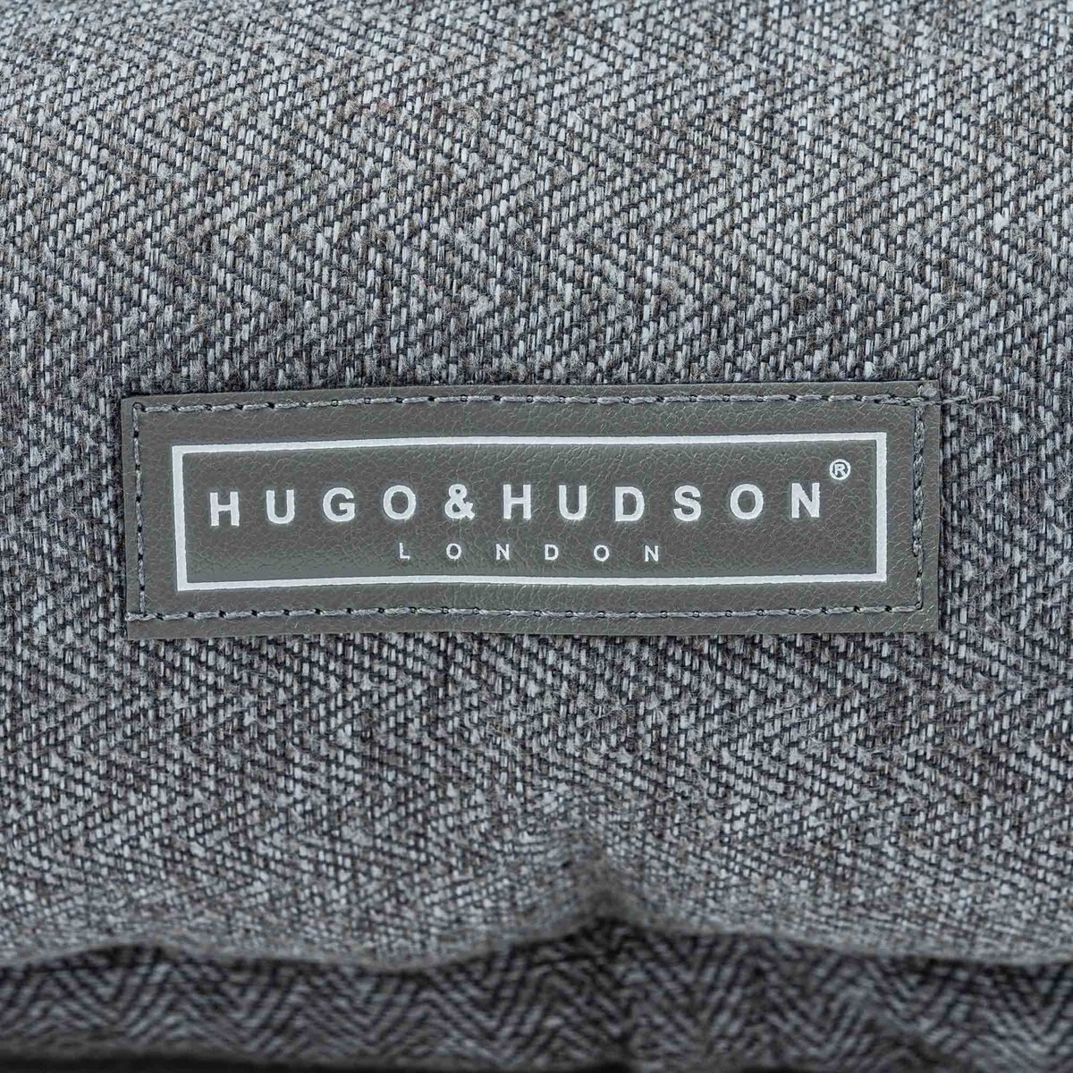 HUGO & HUDSON Luxury Tweed Dog Bed, Grey Herringbone, Small
