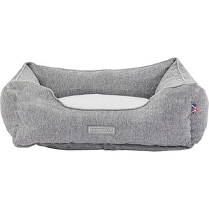 HUGO & HUDSON Luxury Tweed Dog Bed, Grey Herringbone, medium
