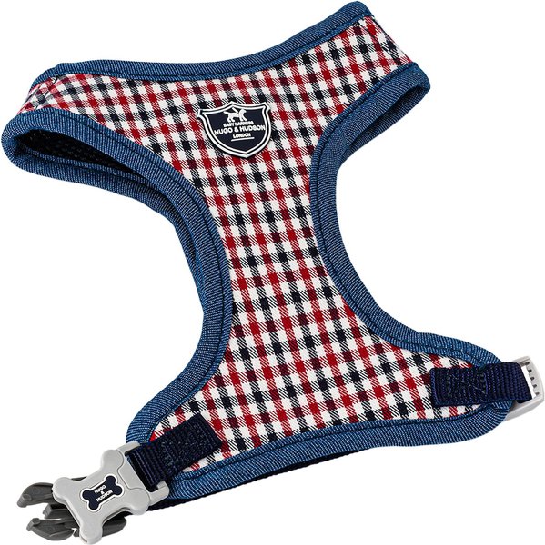 Out of Stock HUGO & HUDSON Checked Tweed Dog Harness, Red & Blue
