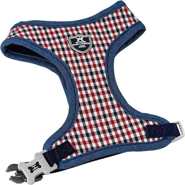 Out of Stock HUGO & HUDSON Checked Tweed Dog Harness, Red & Blue