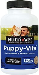 Nutri-Vet Puppy-Vite Chewable Tablets Multivitamin for Dogs, 60 count