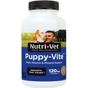 Nutri-Vet Puppy-Vite Chewable Tablets Multivitamin for Dogs, 60 count