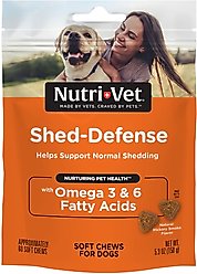 Nutri-Vet Shed Defense Seafood & Fish Flavored Soft Chews Skin & Coat Supplement for Dogs, 5.3-oz bag