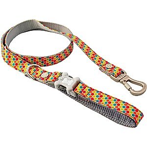 HUGO & HUDSON Geometric Printed Dog Leash, Multi-colored, X-Small/Small