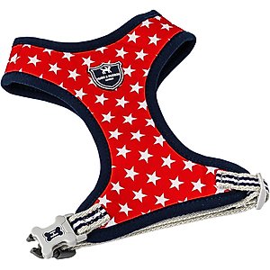 HUGO & HUDSON Printed Dog Harness, Red Star, Medium