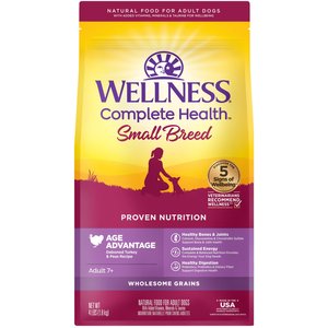 Wellness Small Breed Complete Health Senior Deboned Turkey & Peas Recipe Dry Dog Food, 4-lb bag