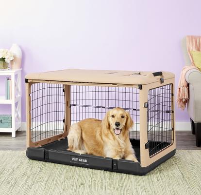 Show full view: Pet Gear The Other Door Double Door Collapsible Wire Dog Crate & Fleece Pad, 42 inch slide 5 of 11