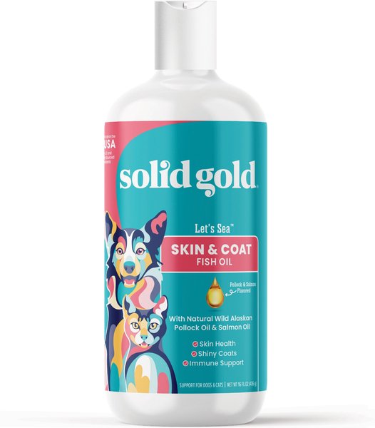 Solid Gold Let's Sea Skin & Coat Wild Alaskan Fish Oil Supplement for Dogs, 16-oz bottle slide 1 of 7