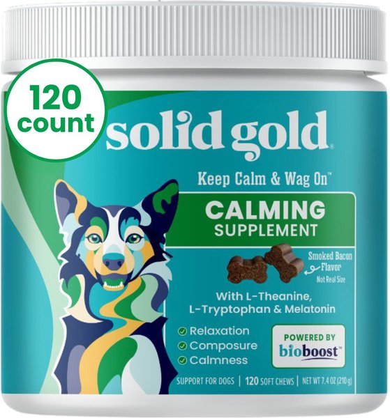 Solid Gold Keep Calm & Wag On Calming Aid Chew Supplement for Dogs, 120 count slide 1 of 7