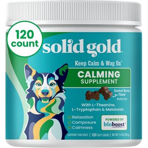 Solid Gold Keep Calm & Wag On Calming Aid Chew Supplement for Dogs, 120 count