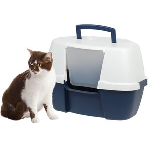 Covered shop corner litter box