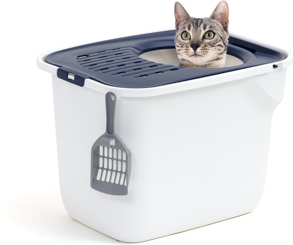 Out of Stock IRIS USA Square Top Entry Cat Litter Box with Scoop