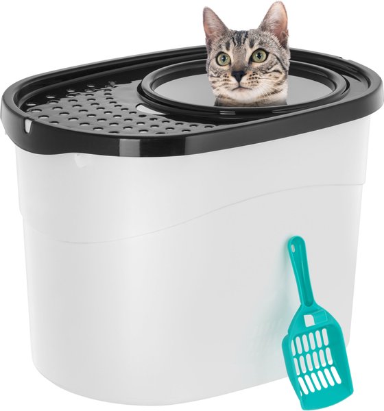 Out of Stock IRIS USA Large Round Top Entry Cat Litter Box & Scoop