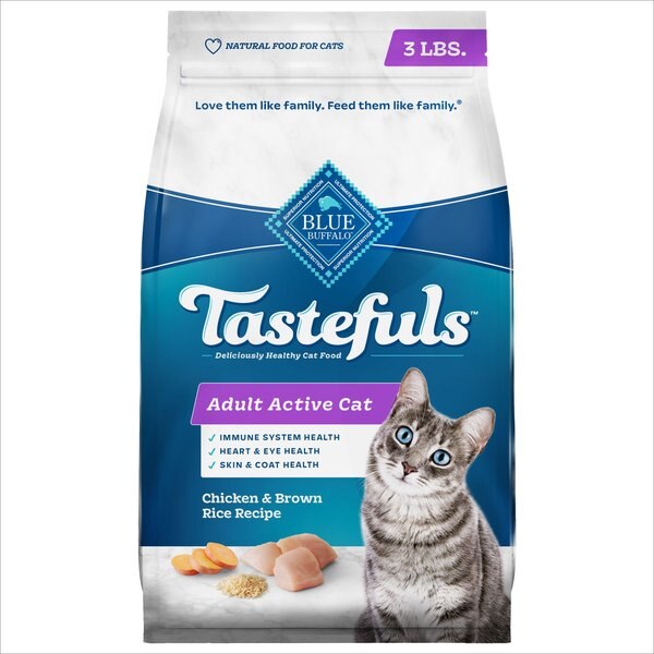 Blue Buffalo Tastefuls Active Natural Chicken Adult Dry Cat Food, 3-lb bag slide 1 of 9