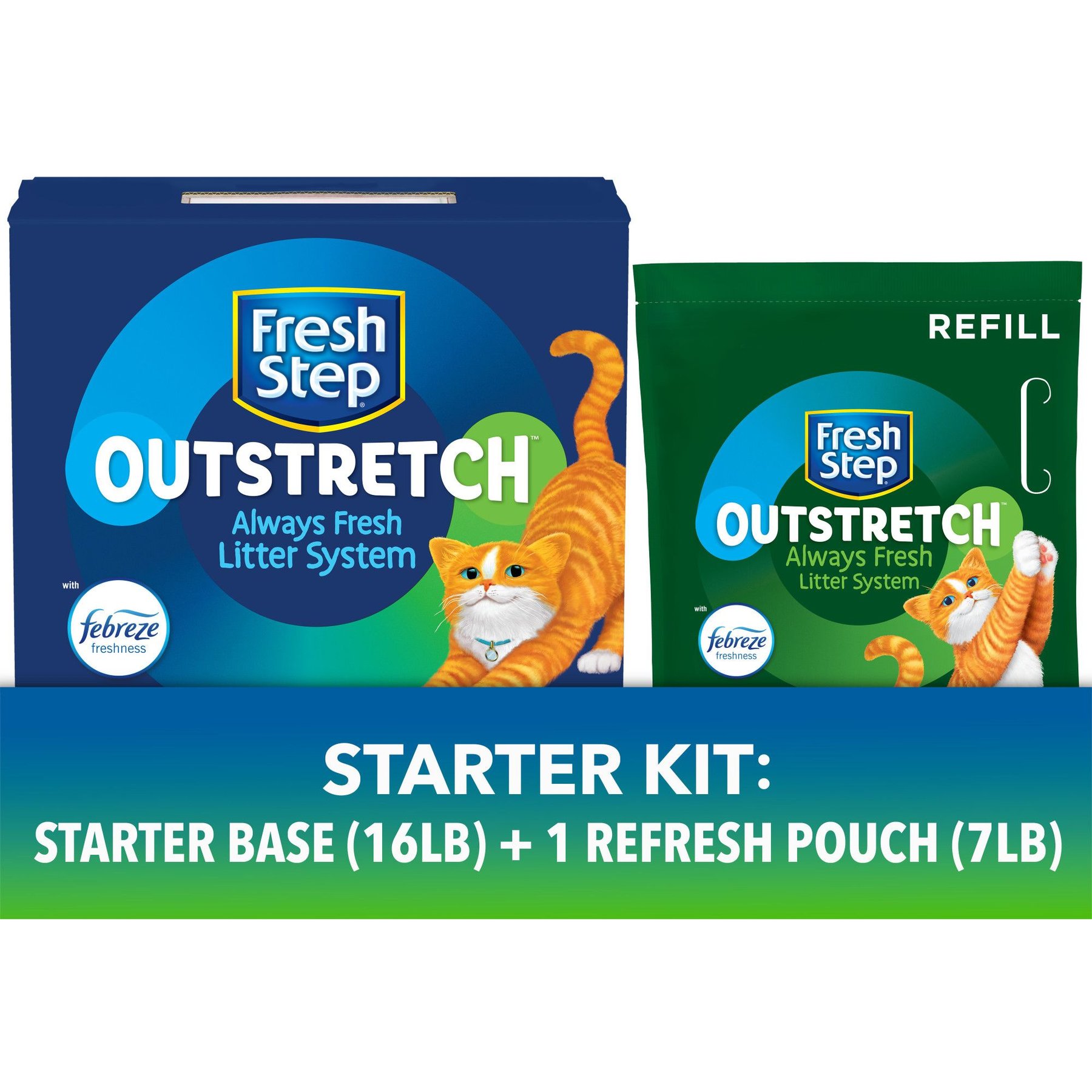 FRESH STEP Outstretch Always Fresh Litter System Starter kit 16 lb box 7 lb pouch Chewy