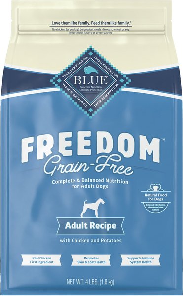 Blue Buffalo Freedom Adult Chicken Recipe Grain-Free Dry Dog Food, 4-lb bag slide 1 of 9