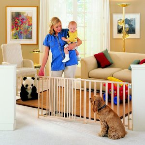 MyPet Wood Extra-Wide Swing Pet Gate for Dogs & Cats