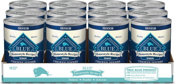 Blue Buffalo Homestyle Recipe Senior Chicken Dinner with Garden Vegetables Canned Dog Food, 12.5-oz, case of 12 slide 1 of 9