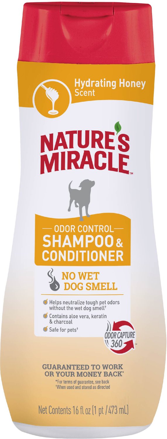 NATURE'S MIRACLE Miracle Odor Control Dog Shampoo, 16oz bottle
