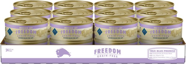 Blue Buffalo Freedom Indoor Adult Chicken Recipe Grain-Free Canned Cat Food, 5.5-oz, case of 24 slide 1 of 7