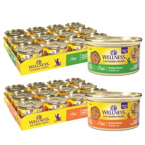 Wellness Complete Health Pate Chicken Entree + Turkey Formula Canned Cat Food