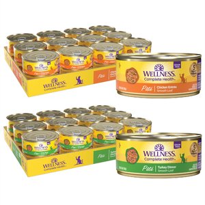 Wellness Complete Health Pate Chicken Entree + Turkey Formula Grain-Free Canned Cat Food