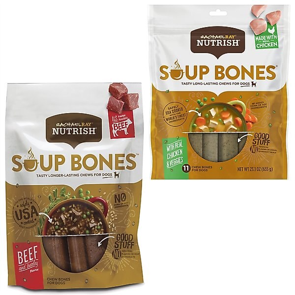 Rachael Ray Nutrish Soup Bones Beef & Barley Flavor + Chicken & Veggies Flavor Dog Treats, 23.1-oz bag slide 1 of 8