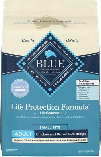 Blue Buffalo Life Protection Formula Small Bite Adult Chicken & Brown Rice Recipe Dry Dog Food, 15-lb bag slide 1 of 10