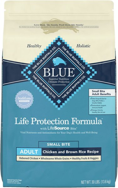 Blue Buffalo Life Protection Formula Small Bite Adult Chicken & Brown Rice Recipe Dry Dog Food, 30-lb bag slide 1 of 10