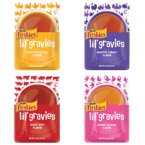 Variety Pack Friskies Lil Gravies Roast Beef Flavor Cat Food