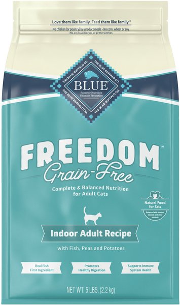 Blue Buffalo Freedom Indoor Adult Fish Recipe Grain-Free Dry Cat Food, 5-lb bag slide 1 of 9