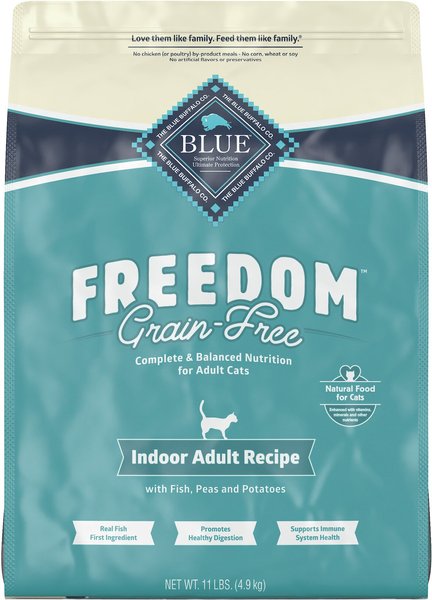 Blue Buffalo Freedom Indoor Adult Fish Recipe Grain-Free Dry Cat Food, 11-lb bag slide 1 of 9