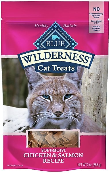 Blue Buffalo Wilderness Chicken & Salmon Grain-Free Cat Treats, 2-oz bag slide 1 of 6