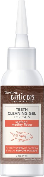 TropiClean Enticers Seafood Medley Flavor No Brushing Cat Teeth Cleaning Gel, 2-oz tube slide 1 of 8