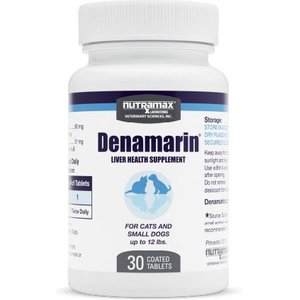 Nutramax Denamarin Tablets with S-Adenosylmethionine (SAMe) & Silybin Liver Health Supplement for Small Dogs & Cats, 30 count