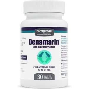 Nutramax Denamarin with S-Adenosylmethionine & Silybin Tablets Liver Supplement for Medium Dogs, 30 count bottle