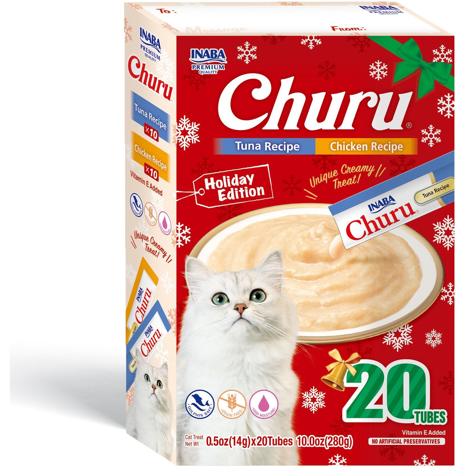 Inaba Churu Holiday Tuna & Chicken Variety Pack Grain-Free Lickable Cat Treats