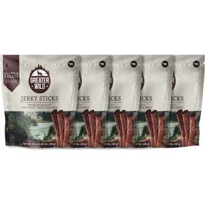 Greater Wild Premium Beef Flavored Jerky Dog Treats, 10-oz bag, 5 count