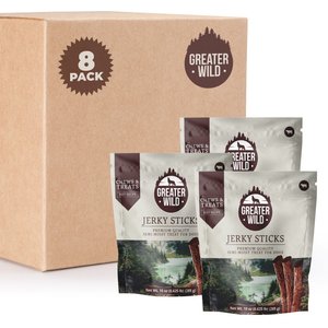 Greater Wild Premium Beef Flavored Jerky Dog Treats, 10-oz bag, 8 count