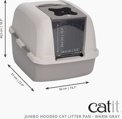 Catit Hooded Cat Pan, Grey, Jumbo slide 2 of 7
