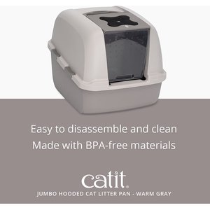 Catit Hooded Cat Pan, Grey, Jumbo