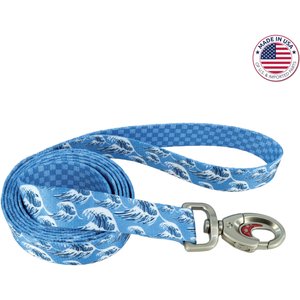 Sublime Dog Leash, Blue Waves with Blue Checkers