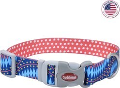 Sublime Adjustable Dog Collar, Blue Diamond Dots, Small: 8-12-in neck, 3/4-in wide slide 1 of 4