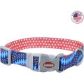 Sublime Adjustable Dog Collar, Blue Diamond Dots, Small: 8-12-in neck, 3/4-in wide