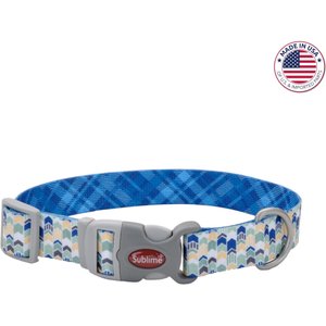 WATER & WOODS Adjustable Dog Collar, Shadow Grass Blades, Small