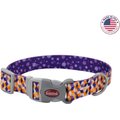 Sublime Adjustable Dog Collar, Purple Orange Cubes, Medium: 12-18-in neck, 1-in wide