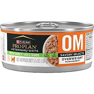 Purina Pro Plan Veterinary Diets OM Overweight Management Savory Selects Wet Cat Food, 5.5-oz, case of 24