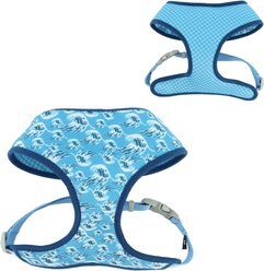 Sublime Reversible Dog Harness, Blue Waves with Blue Checkers, XX-Small: 14-16-in chest