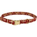 Accent Fashion Metallic Adjustable Dog Collar, Royal Burgundy Crowns, 8-12-in neck, 5/8-in wide