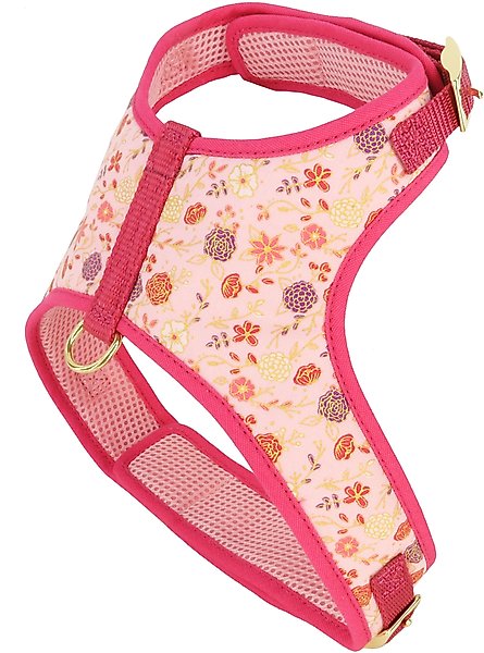 Accent Fashion Metallic Adjustable Dog Harness, Delicate Pink Flowers, Small: 16-20-in chest slide 1 of 7